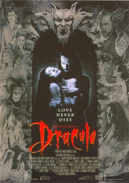 Affiche du film Dracula de Coppola, adapatation libre du roman de Bram Stocker