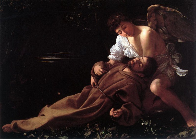 L'Extase de saint François ,Caravaggio [Public domain], via Wikimedia Commons