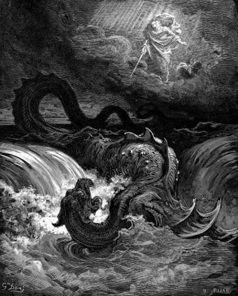 "Destruction du Léviathan" par Gustave Doré (Source: Wikimedia Commons)