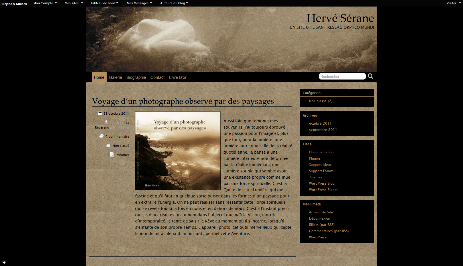 Première images du site de Hervé Sérane